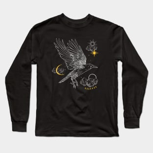 Crow In The Clouds Long Sleeve T-Shirt